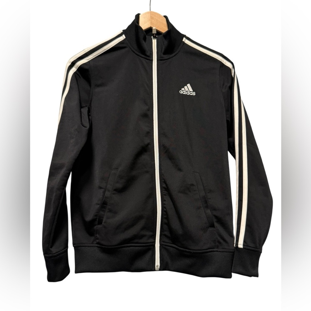 adidas Black Jacket with White Logo